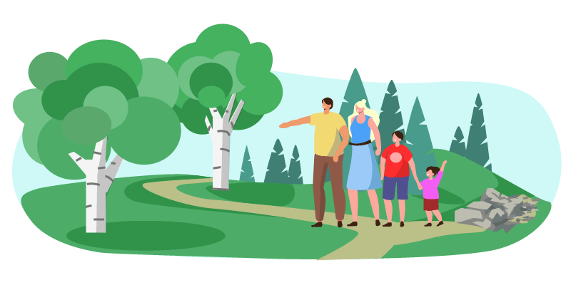 family outside illustration